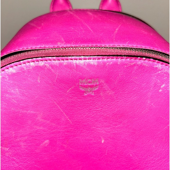 MCM Mini Neon Pink Backpack - Picture 6 of 9